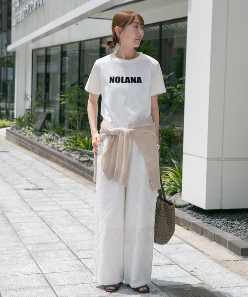 ITEMS URBANRESEARCH(アイテムズ アーバンリサーチ)の「フロッキープリントTシャツ(Tシャツ/カットソー・レディース・ライトブルー/ライトベージュ/チャコールグレー/ホワイト・FREE)」の7枚目の写真
