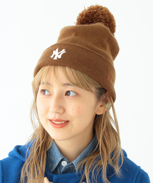 BEAMS BOY(ビームスボーイ)の「NEW ERA × BEAMS BOY / 別注 ポン ニット ワッチキャップ(ニットキャップ/ビーニー・レディース・ネイビー/ブラウン/グリーン・ONE SIZE)」の2枚目の写真