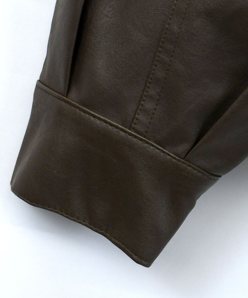 Vintage-like synthetic leather A-2 jacket/ヴィンテージライク PU レザー A-2 ジャケットの11枚目の写真