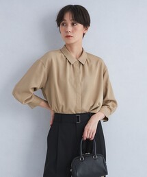 襟付き ワイド 7分袖 シャツ