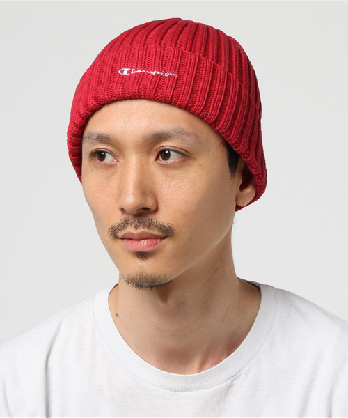 Champion(チャンピオン)の「【Champion】コットンワッチキャップ (ニットキャップ/ビーニー・メンズ・ネイビー/マスタード/ダークブラウン/レッド/グレー/ブラック/ライトピンク/ライラック/ライム・フリー)」の21枚目の写真