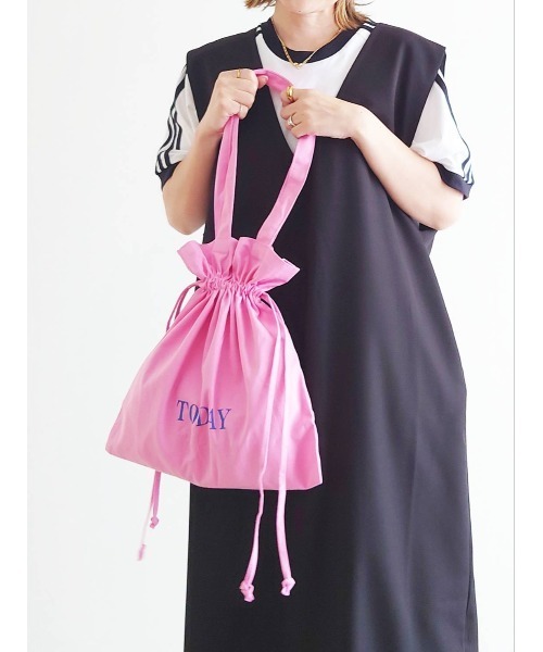 CORNERS(コーナーズ)の「【KR×u.e.made*×CORNERS】TODAY ロゴ巾着トートバッグ(トートバッグ・レディース・アイボリー/ブラック/イエロー/ピンク・FREE)」の4枚目の写真