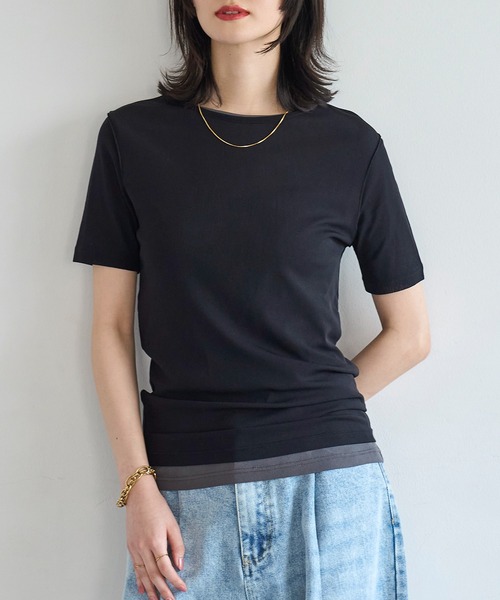 meilmada(メイルマダ)の「《追加》メッシュシアーTシャツ(Tシャツ/カットソー・レディース・ブラック/ホワイト/チャコールグレー・FREE)」の14枚目の写真