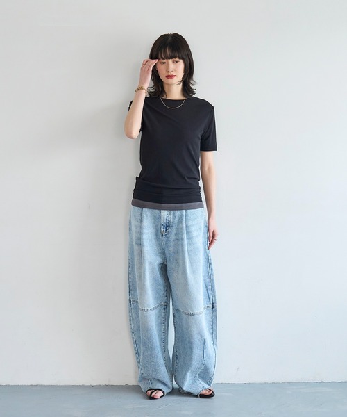 meilmada(メイルマダ)の「《追加》メッシュシアーTシャツ(Tシャツ/カットソー・レディース・ブラック/ホワイト/チャコールグレー・FREE)」の16枚目の写真