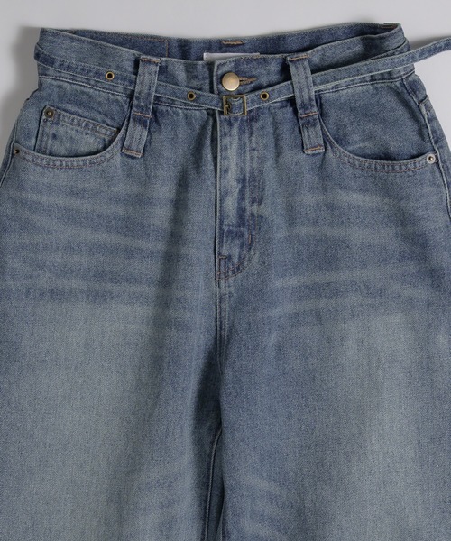 MUHET(ミュエータ)の「belted curve denim pants / ベルト付きカーブデニムパンツ(デニムパンツ・レディース・ライトインディゴブルー/インディゴブルー/ブラック/ブルー系その他・LARGE/MEDIUM/SMALL)」の13枚目の写真