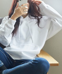 WEGO/【WEB限定】カラービッグシルエットスウェットプルパーカー