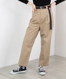 WEGO | WEGO/【2点セット】チノベルト付きワイドテーパードパンツ(チノパンツ)