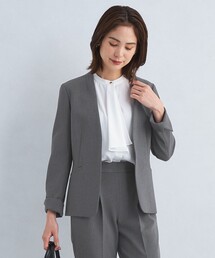 green label relaxing | ダブルクロス ノーラペル ジャケット ◇No02◇ -ウォッシャブル・ストレッチ・防シワ-(ノーカラージャケット)