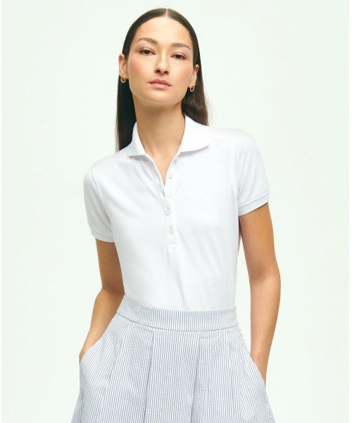 BROOKS BROTHERS(ブルックスブラザーズ)の「GF スーピマコットン ストレッチピケ ポロシャツ(ポロシャツ・レディース・ブラック/ライトブルー/ホワイト/ネイビー・SMALL/X-SMALL/MEDIUM/LARGE)」の21枚目の写真