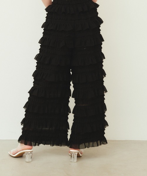 paravion(パラビオン)の「frill pants(その他パンツ・レディース・アイボリー/ブラック・FREE)」の8枚目の写真