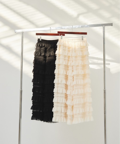 paravion(パラビオン)の「frill pants(その他パンツ・レディース・アイボリー/ブラック・FREE)」の11枚目の写真