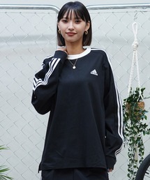 adidas/アディダス ロンT 長袖 オーバーサイズ クルーネック ルーズフィット JUH46