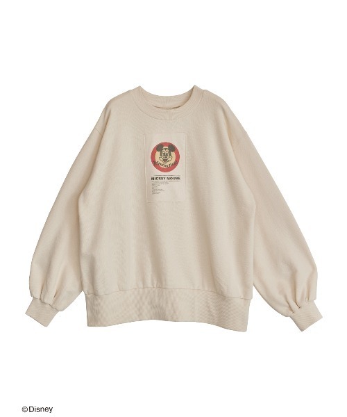 Ameri(アメリ)の「Disney MICKEY TAG SWEAT TOP(スウェット・レディース・スミクロ/アイボリー・FREE)」の12枚目の写真