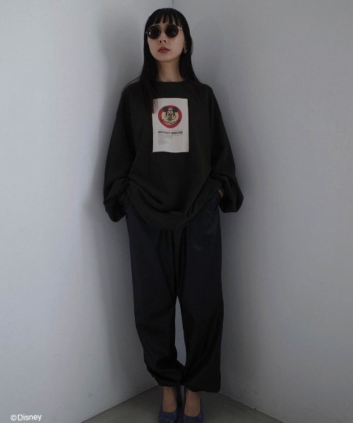 Ameri(アメリ)の「Disney MICKEY TAG SWEAT TOP(スウェット・レディース・スミクロ/アイボリー・FREE)」の18枚目の写真