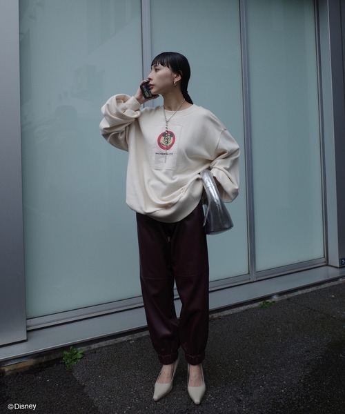 Ameri(アメリ)の「Disney MICKEY TAG SWEAT TOP(スウェット・レディース・スミクロ/アイボリー・FREE)」の9枚目の写真
