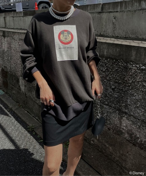 Ameri(アメリ)の「Disney MICKEY TAG SWEAT TOP(スウェット・レディース・スミクロ/アイボリー・FREE)」の5枚目の写真