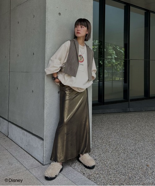Ameri(アメリ)の「Disney MICKEY TAG SWEAT TOP(スウェット・レディース・スミクロ/アイボリー・FREE)」の16枚目の写真