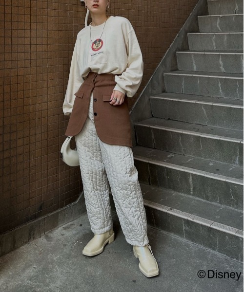 Ameri(アメリ)の「Disney MICKEY TAG SWEAT TOP(スウェット・レディース・スミクロ/アイボリー・FREE)」の14枚目の写真