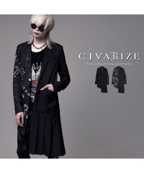 CIVARIZE(シヴァーライズ)の「『CIVARIZE』アシンメトリープリーツロングテーラードジャケット(テーラードジャケット・メンズ・A/B・M/L)」の3枚目の写真