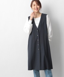 Vネックロングジレ/938467