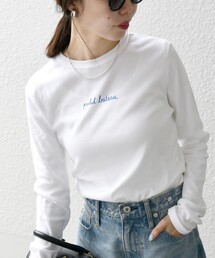 【SHIPS any別注】PETIT BATEAU:〈洗濯機可能〉ロゴ プリント ロン TEE 25SS
