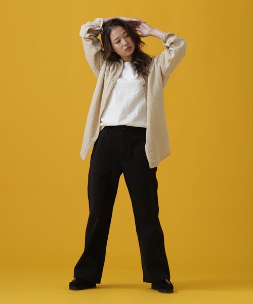 AVIREX(アヴィレックス)の「BAKER SEMI STRAIGHT PANTS/ ベイカーセミストレートパンツ(その他パンツ・レディース・ベージュ/オリーブ系/ブラック・M/S)」の7枚目の写真