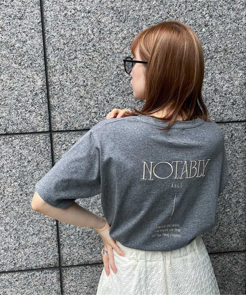 feepur(フェピュール)の「エンブロイダリーロゴカラーTee(Tシャツ/カットソー・レディース・チャコールグレー/オフホワイト/グリーン/ピンク/ネイビー・MEDIUM)」の11枚目の写真