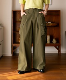 soerte | Wide straight tech cargo pants (Washer nylon)/ワイドストレートテックカーゴパンツ（ワッシャーナイロン）(カーゴパンツ)