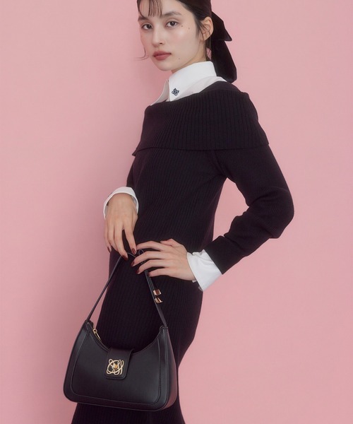 VIS(ビス)の「【180℃美人見え】ハンドルリボンワンショルダーバッグ/新色追加(ショルダーバッグ・レディース・キナリ/ブラック/ブラウン系その他3/キャメル/ピンク・FREE)」の9枚目の写真