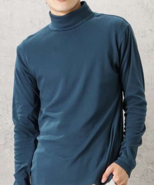 NAVY(ネイビー)の「NAVY スムースタートルネック ロングスリーブTシャツ(Tシャツ/カットソー・メンズ・グレイッシュベージュ/ブルー/チャコール/ホワイト/ブラック・XL/L/S/M)」の5枚目の写真