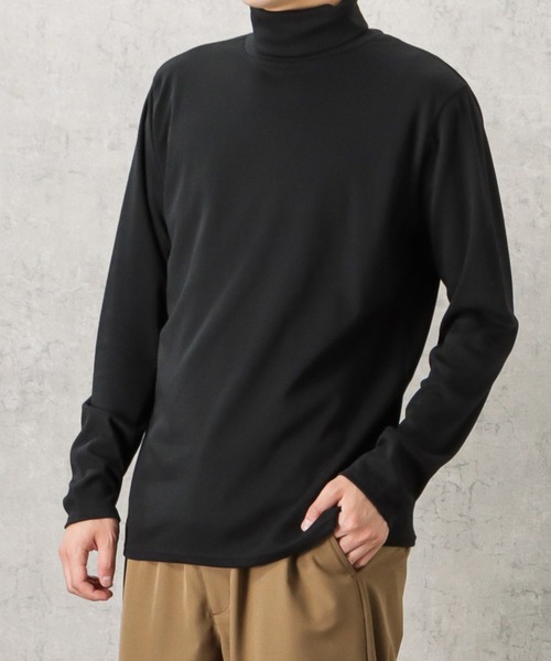NAVY(ネイビー)の「NAVY スムースタートルネック ロングスリーブTシャツ(Tシャツ/カットソー・メンズ・グレイッシュベージュ/ブルー/チャコール/ホワイト/ブラック・XL/L/S/M)」の6枚目の写真