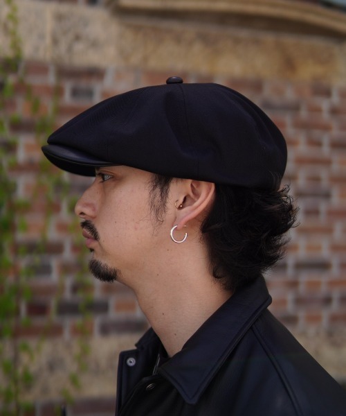 schott(ショット)の「【別注アイテム】CPH/シーピーエイチ/575 LEATHER CASQUETTE/レザー キャスケット(ハンチング/ベレー帽・メンズ・ブラック/チャコール・F)」の8枚目の写真