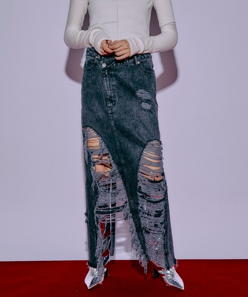 High Damage Denim Skirt/ハイダメージデニムスカート【MAISON SPECIAL/メゾンスペシャル】の1枚目の写真