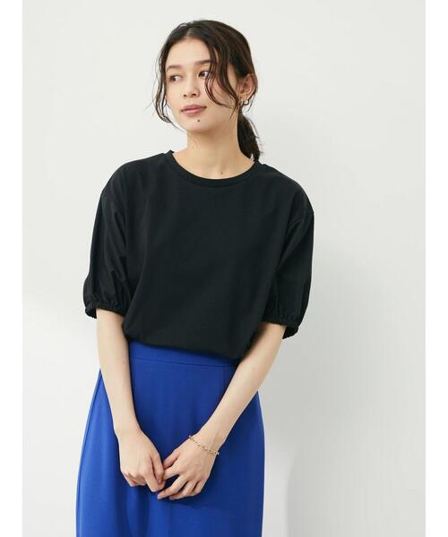 Green Parks(グリーンパークス)の「・ELENCARE DUE フハクスリーブTシャツ(Tシャツ/カットソー・レディース・ブラック/オフホワイト/ライトベージュ・FREE)」の5枚目の写真