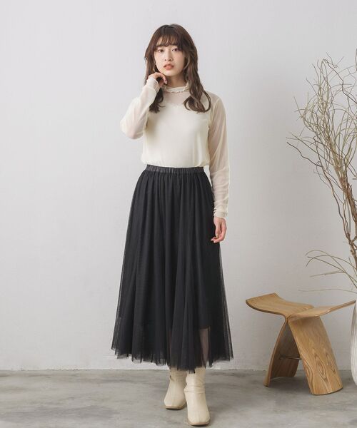 RETRO GIRL(レトロガール)の「シアーレイヤードHNインナー(Tシャツ/カットソー・レディース・ブラック/オレンジ系その他/ブラック系その他/グリーン/ホワイト・FREE)」の21枚目の写真