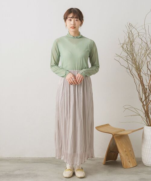RETRO GIRL(レトロガール)の「シアーレイヤードHNインナー(Tシャツ/カットソー・レディース・ブラック/オレンジ系その他/ブラック系その他/グリーン/ホワイト・FREE)」の13枚目の写真