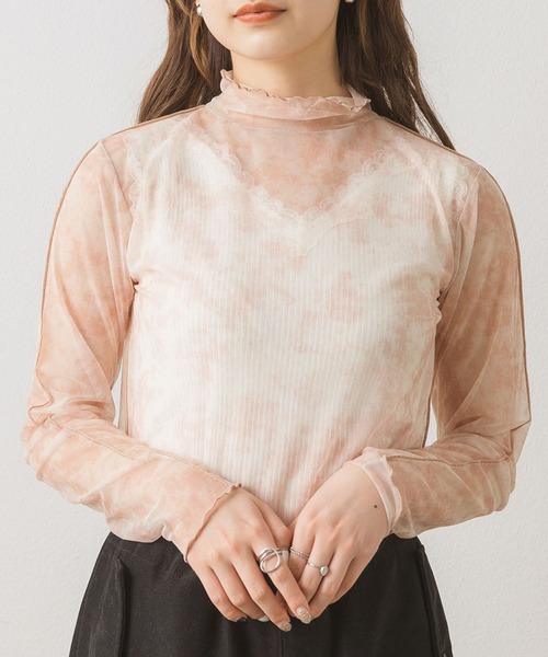 RETRO GIRL(レトロガール)の「シアーレイヤードHNインナー(Tシャツ/カットソー・レディース・ブラック/オレンジ系その他/ブラック系その他/グリーン/ホワイト・FREE)」の5枚目の写真