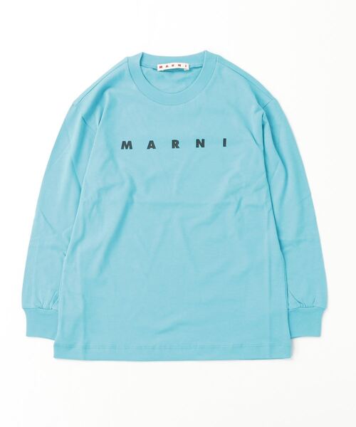 MARNI(マルニ)の「MARNI(マルニ)Kids & Junior ブランドロゴ長袖Tシャツカットソー(Tシャツ/カットソー・キッズ・オフホワイト/ターコイズブルー・10Y/14Y/12Y/8Y/6Y/4Y)」の4枚目の写真