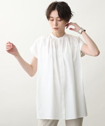 INDIVI | 【洗える】タックデザインシルキーチュニックシャツ(チュニック)