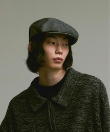 soerte | Leather switching tweed hunting cap/レザー切替えツイードハンチングキャップ(ハンチング/ベレー帽)