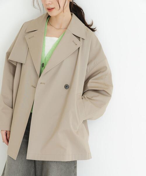 URBAN RESEARCH(アーバンリサーチ)の「『撥水』new basic ミドル丈トレンチテントコート(トレンチコート・レディース・ブラウン系その他/ベージュ・FREE)」の3枚目の写真