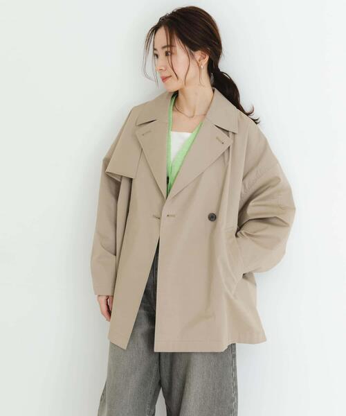 URBAN RESEARCH(アーバンリサーチ)の「『撥水』new basic ミドル丈トレンチテントコート(トレンチコート・レディース・ブラウン系その他/ベージュ・FREE)」の4枚目の写真