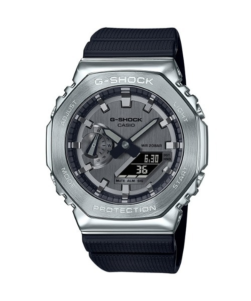 G-SHOCK(ジーショック)の「【G-SHOCK】オクタゴン GM-2100-1AJF アナデジ クォーツ メンズ(アナログ腕時計・メンズ・シルバー×ブラック・ONE SIZE)」の1枚目の写真