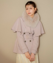 ケープ2WAYミディウールコート