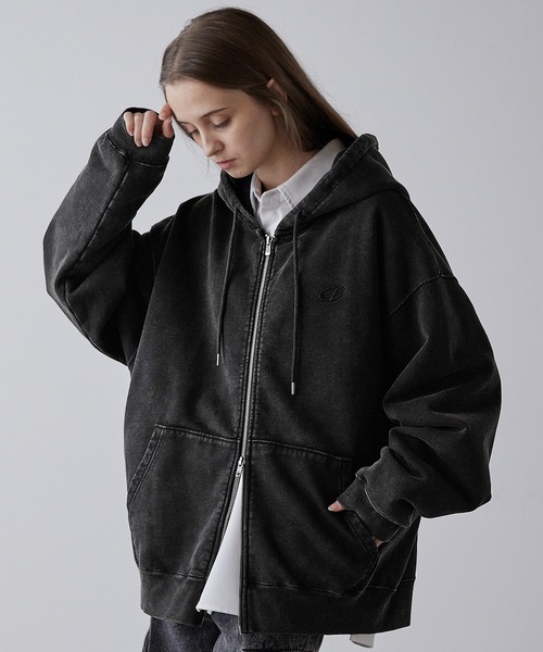 【CLEL】Heavy Weight Logo Embroidered Full-Zip Hoodie/ヘビーウェイト ロゴ刺繍フルジップパーカーの1枚目の写真