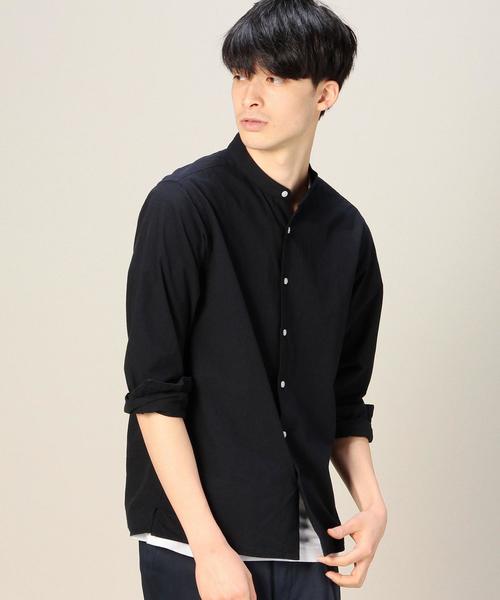 BEAUTY&YOUTH UNITED ARROWS(ビューティーアンドユースユナイテッドアローズ)の「BY シアサッカー バンドカラーシャツ◆(シャツ/ブラウス・メンズ・オフホワイト/ナチュラル/ネイビー・MEDIUM/LARGE/SMALL/X-SMALL/X-LARGE)」の3枚目の写真