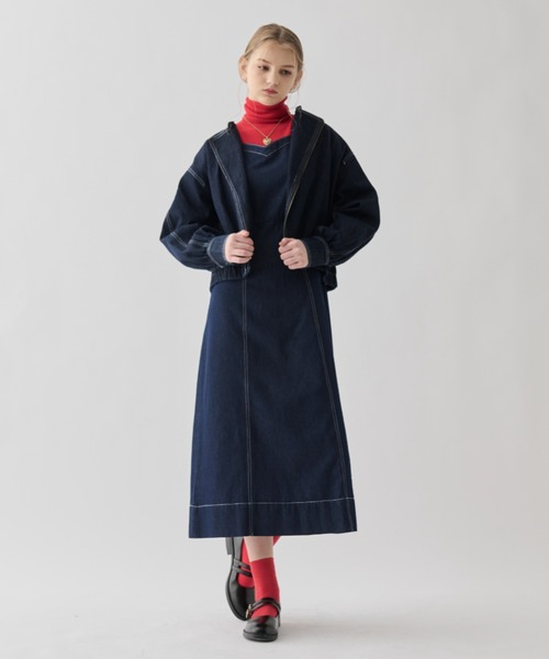 idem(イデム)の「lady denim onepiece/デニムロングワンピース(ワンピース・レディース・ネイビー・FREE)」の11枚目の写真