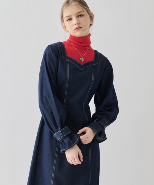 idem(イデム)の「lady denim onepiece/デニムロングワンピース(ワンピース・レディース・ネイビー・FREE)」の2枚目の写真