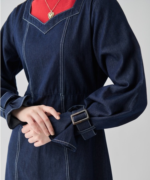 idem(イデム)の「lady denim onepiece/デニムロングワンピース(ワンピース・レディース・ネイビー・FREE)」の4枚目の写真