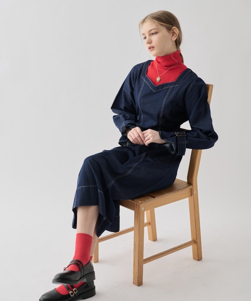 idem(イデム)の「lady denim onepiece/デニムロングワンピース(ワンピース・レディース・ネイビー・FREE)」の10枚目の写真